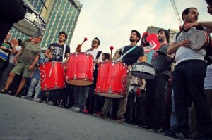 Drummers in Taksim Square.